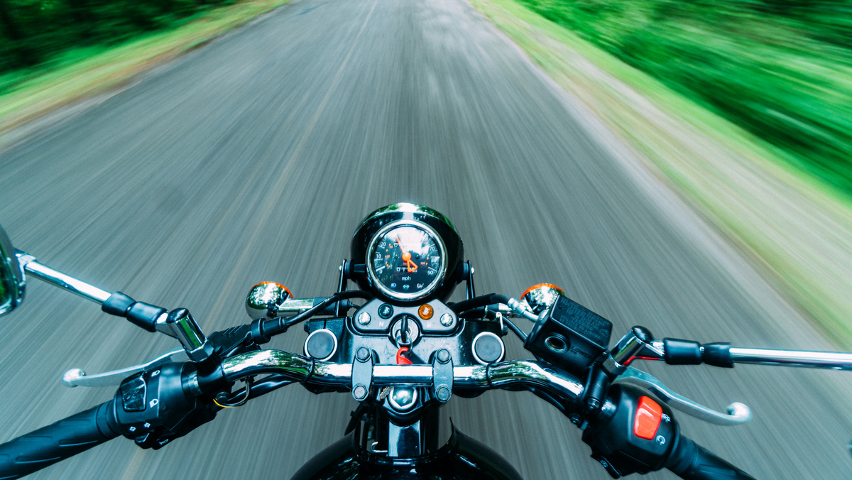 Black Motorcycle on Road